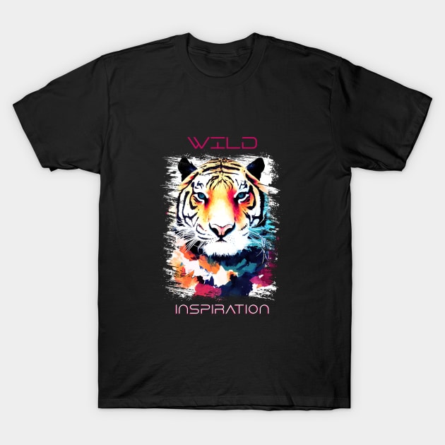 Tiger Wild Nature Animal Colors Art Painting T-Shirt by Cubebox